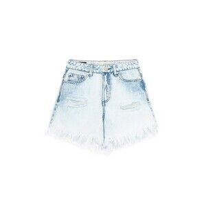 HABITUAL girl Girl's Frayed Hem Shorts , Bleach Denim ,12 (Big Kid)